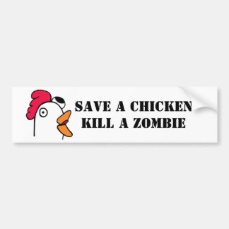 Autocollant De Voiture Sauvez une mise à mort de poulet un zombi