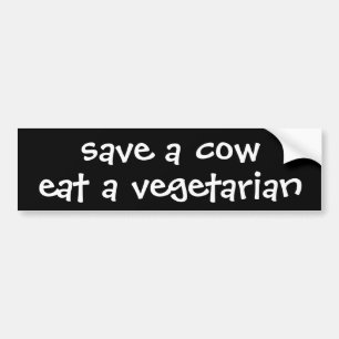 Autocollant De Voiture sauvez une vache mangent un végétarien