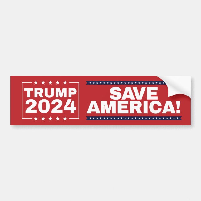 Autocollant De Voiture Save America ! Trump 2024 Bumper Sticker (Devant)