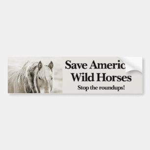 Autocollant De Voiture Save America's Wild Horses - Stop the Roundups!