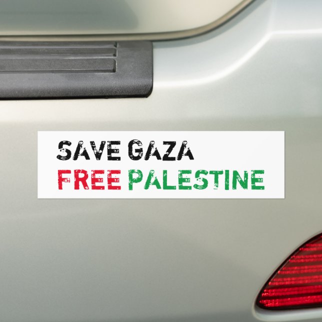 Autocollant De Voiture Save Gaza Free Palestine rouge noir blanc (En voiture)
