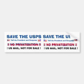 AUTOCOLLANT DE VOITURE SAVE THE US POST OFFICE ! #2 A TWO-FER