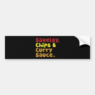 Autocollant De Voiture Saveloy, chips & Curry Sauce.