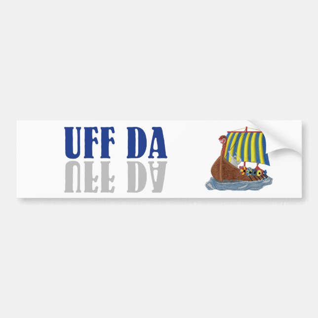 Autocollant De Voiture Scandinave drôle Viking d'UFF DA (Devant)