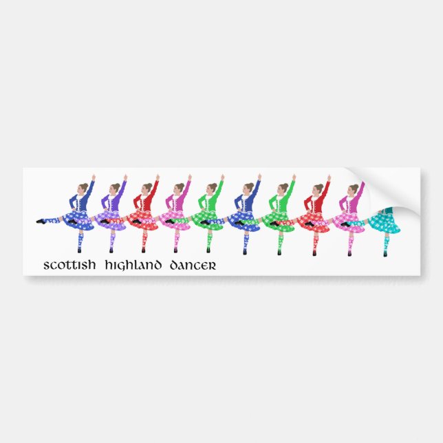 Autocollant De Voiture Scottish Highland Dance Line (Devant)