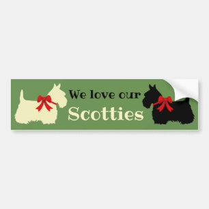 Autocollant De Voiture Scottish Terrier, j'aime mes Ecosse/blé/noir