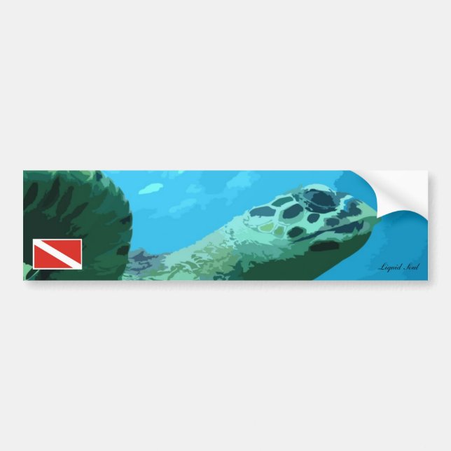 Autocollant De Voiture Sea Turtle Bumper Sticker (Devant)