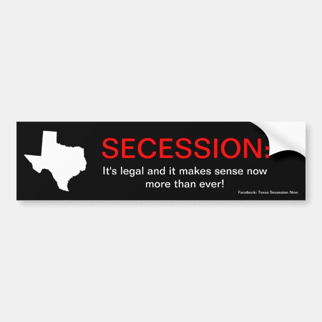 Autocollant De Voiture Secession du Texas (Devant)