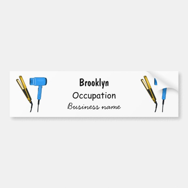 Autocollant De Voiture Sèche-cheveux & lisseuse-cheveux illustration (Devant)
