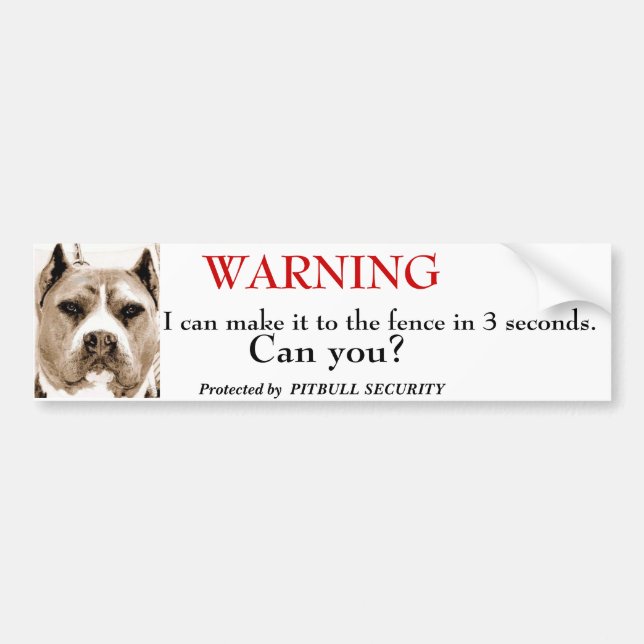 Autocollant De Voiture Sécurité de Pitbull (Devant)