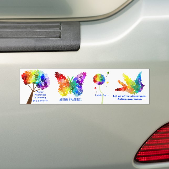 Autocollant De Voiture Sensibilisation sur l'autisme Support Rainbow Puzz (En voiture)