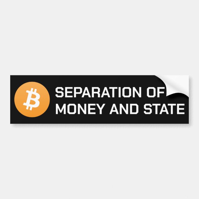 Autocollant De Voiture Séparation Bitcoin de l'argent et l'autocollant pa (Devant)