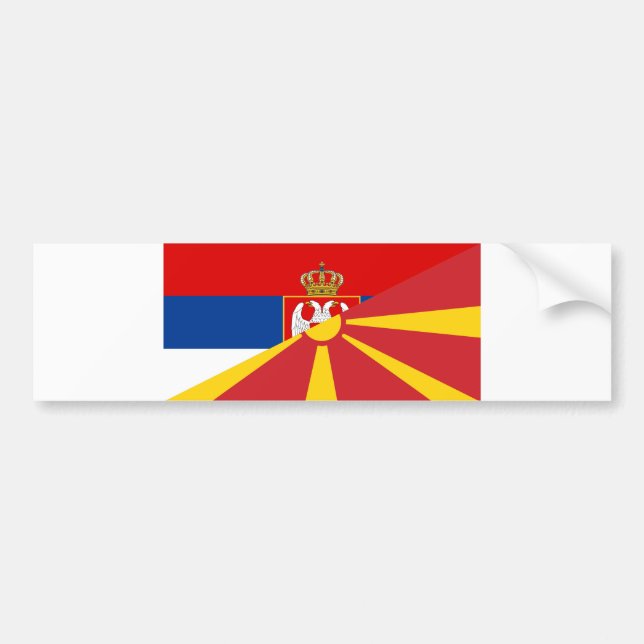 Autocollant De Voiture serbie macédoine drapeau pays demi symbole (Devant)