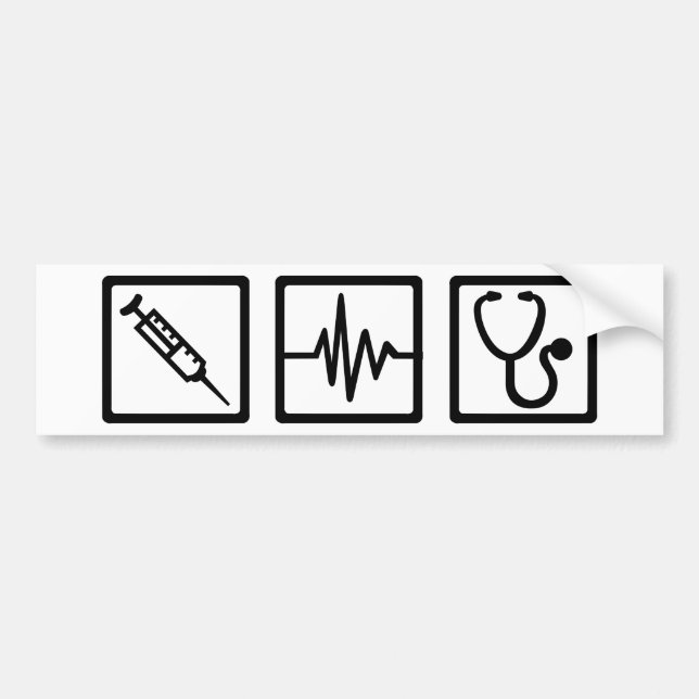 Autocollant De Voiture Seringue de stéthoscope de matériel médical (Devant)