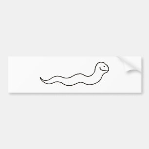 Autocollant De Voiture Serpent ou ver - logo amusement de symbole d'art