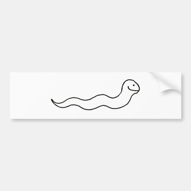 Autocollant De Voiture Serpent ou ver - logo amusement de symbole d'art (Devant)