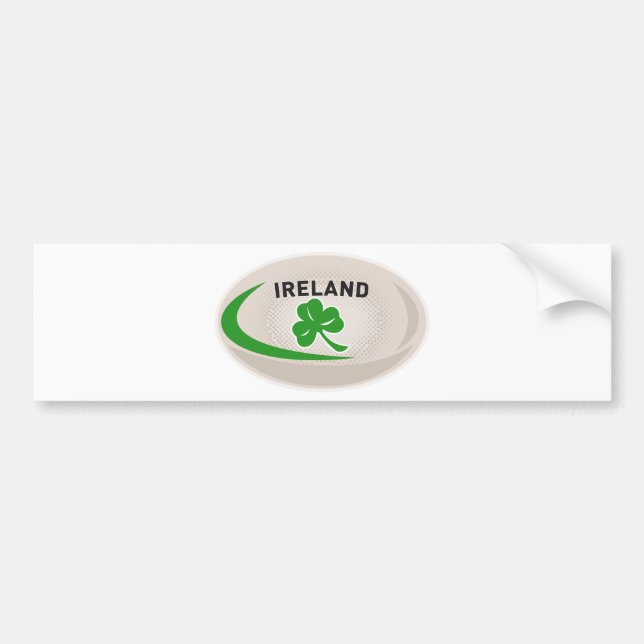 Autocollant De Voiture Shamrock de l'Irlande de boule de rugby (Devant)