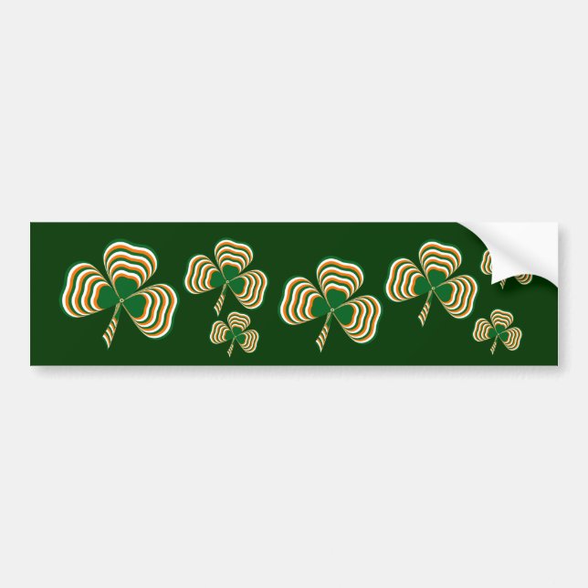 Autocollant De Voiture Shamrock irlandais de drapeau (Devant)