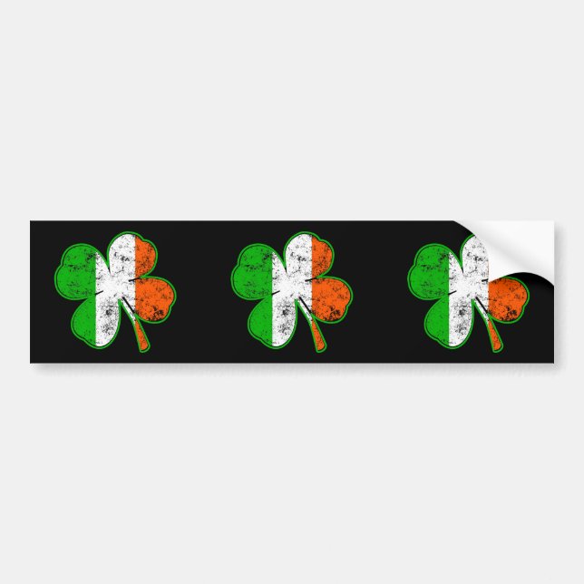 Autocollant De Voiture Shamrock irlandais de drapeau de st patrick dans (Devant)