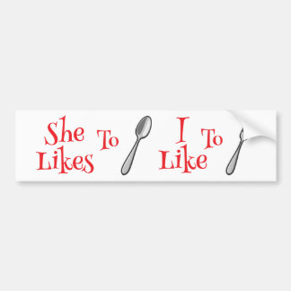 Autocollant De Voiture She Likes To Spoon