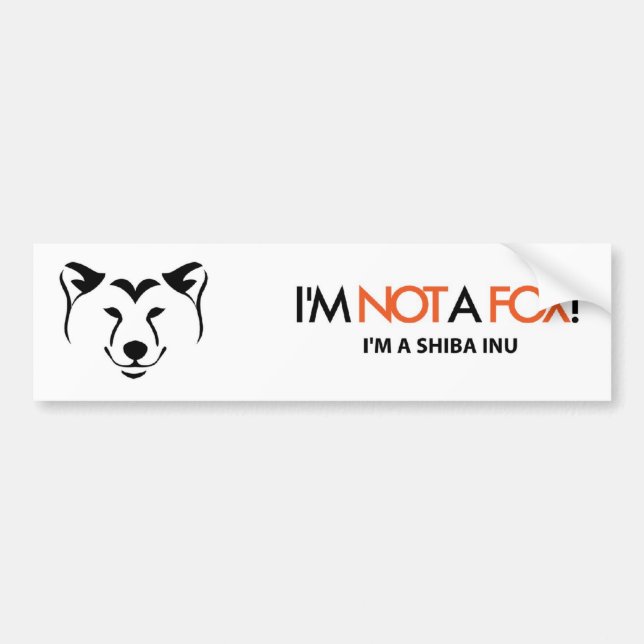 Autocollant De Voiture Shiba Inu : Je ne suis pas un adhésif pour (Devant)