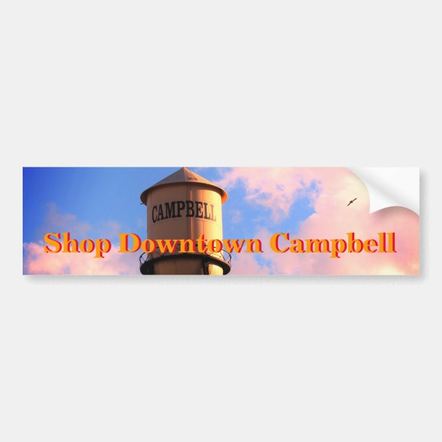 Autocollant De Voiture Shopping Downtown Campbell Water Tower (Devant)