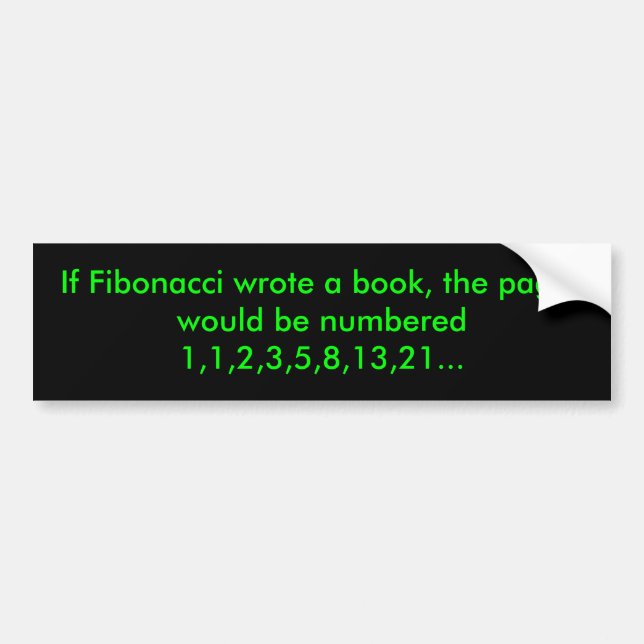 Autocollant De Voiture Si Fibonacci écrivait le livre, les pages (Devant)