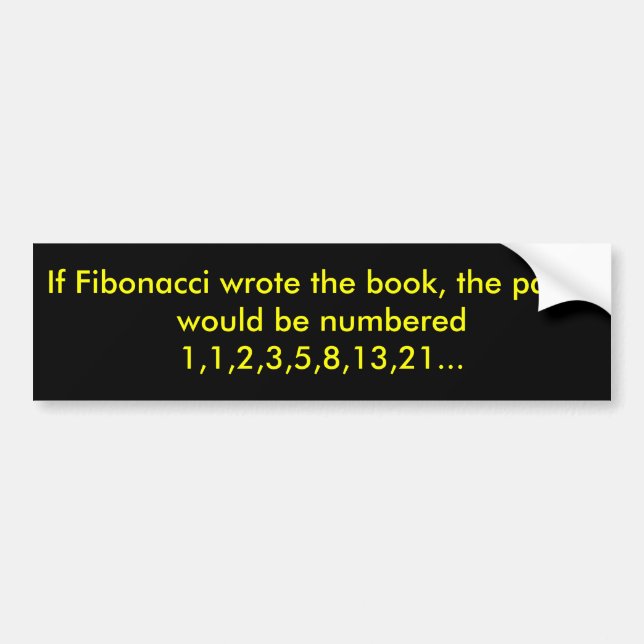 Autocollant De Voiture Si Fibonacci écrivait le livre, les pages (Devant)