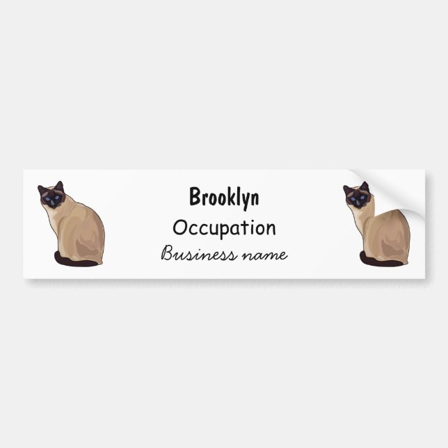 Autocollant De Voiture Siamese cat cartoon (Devant)