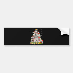 Autocollant De Voiture Siberian husky christmas tree lights dog