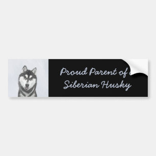 Autocollant De Voiture Sibérie Husky (noir et blanc) Peinture Chien Art