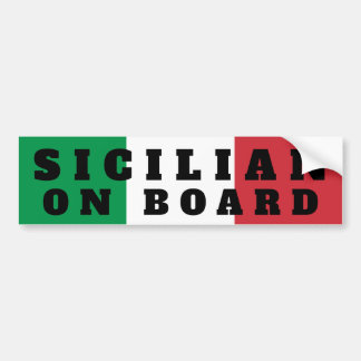 Autocollant De Voiture Sicilian On Board Bumper Sticker
