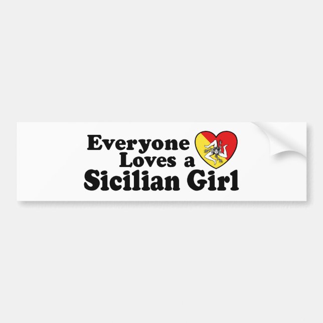 Autocollant De Voiture Sicilienne fille (Devant)