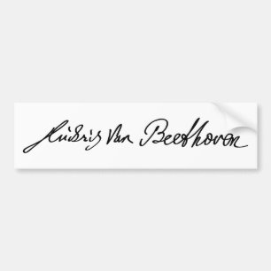 Autocollant De Voiture Signature de musicien Ludwig van Beethoven