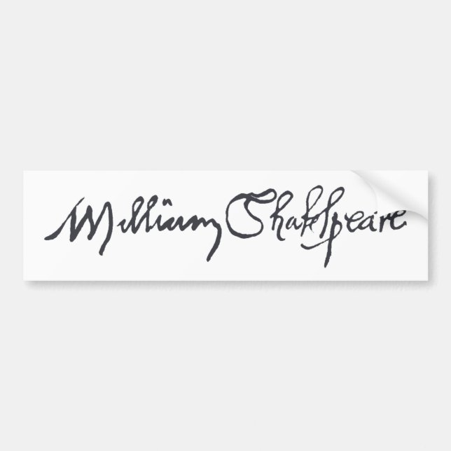 Autocollant De Voiture Signature de William Shakespeare (Devant)