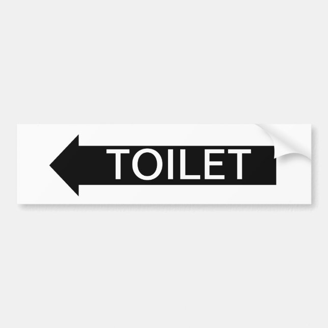 Autocollant De Voiture Signe de flèche de toilette laissé (Devant)