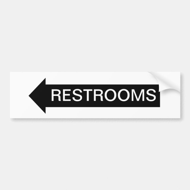 Autocollant De Voiture Signe de flèche de toilettes (Devant)