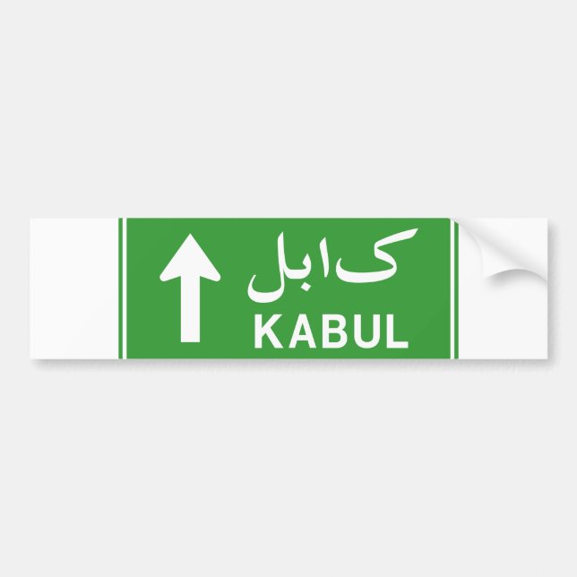 Autocollant De Voiture SIGNE DE LA ROUTE DE Kaboul EN Afghanistan (Devant)