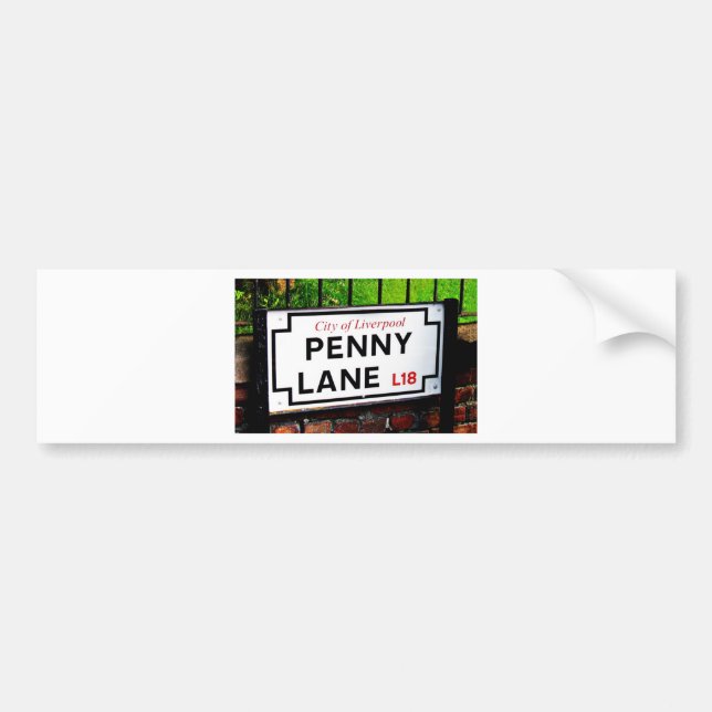 Autocollant De Voiture signe de Liverpool Angleterre de ruelle de penny (Devant)