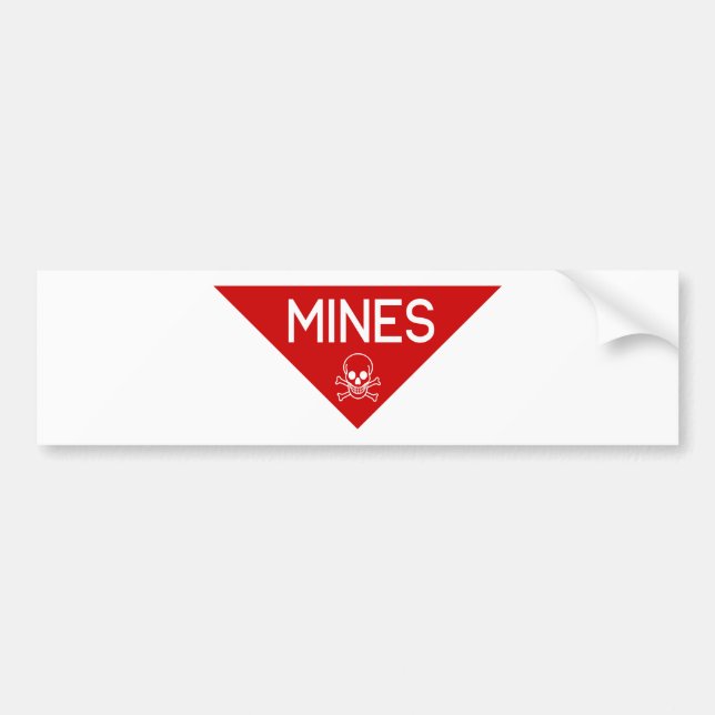 AUTOCOLLANT DE VOITURE SIGNE DE MINES | SIGNAGE | SYMBOLE (Devant)