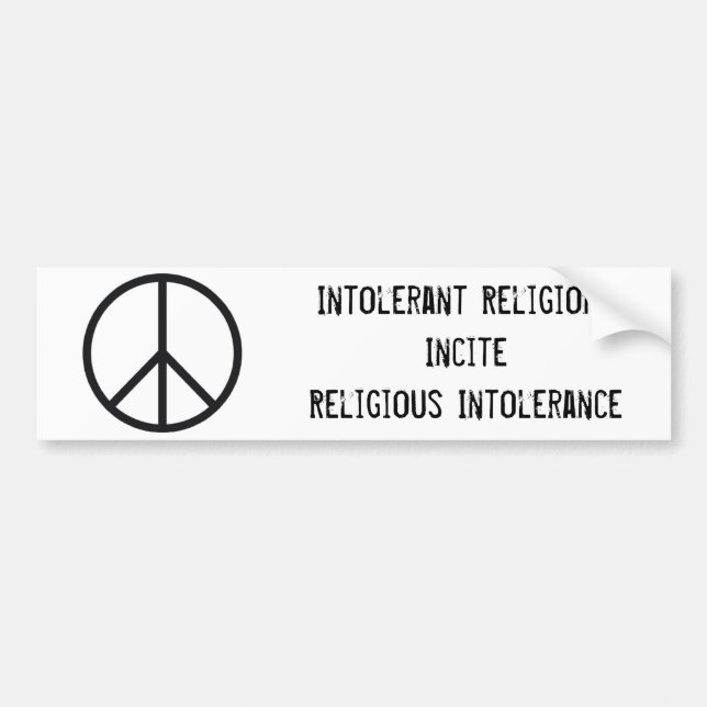 Autocollant De Voiture Signe de paix, ReligionsInciteReligious (Devant)