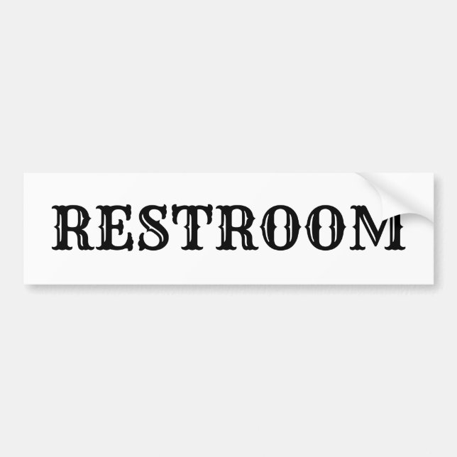 Autocollant De Voiture Signe de toilettes occidental (Devant)