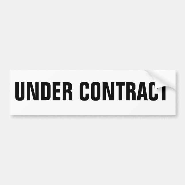 Autocollant De Voiture Signe d'immobiliers SOUS CONTRAT l'autocollant (Devant)