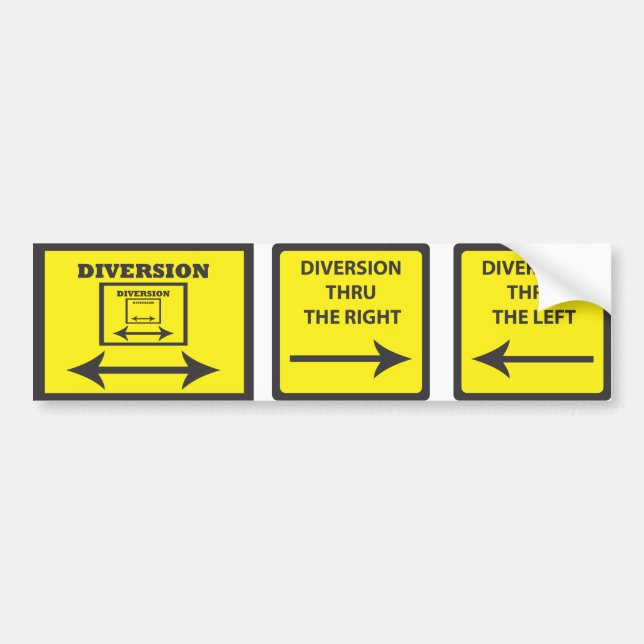 AUTOCOLLANT DE VOITURE SIGNES DE DIVERSION (Devant)