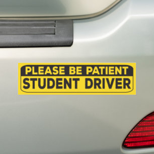 AUTOCOLLANT DE VOITURE S'IL VOUS PLAÎT ÊTRE UN CONDUCTEUR D'ÉTUDIANT PATI