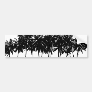 Autocollant De Voiture Silhouette blanche noire de palmiers