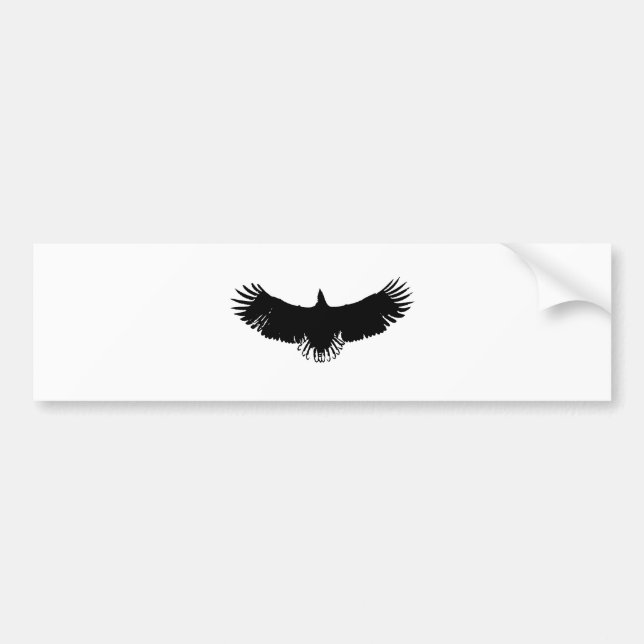 Autocollant De Voiture Silhouette d'aigle noir et blanc (Devant)