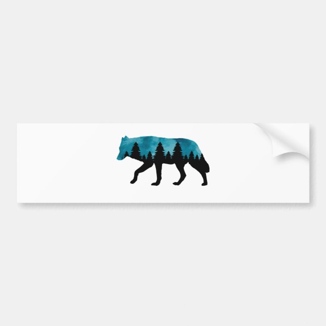 Autocollant De Voiture Silhouette de loup moderne  (Devant)