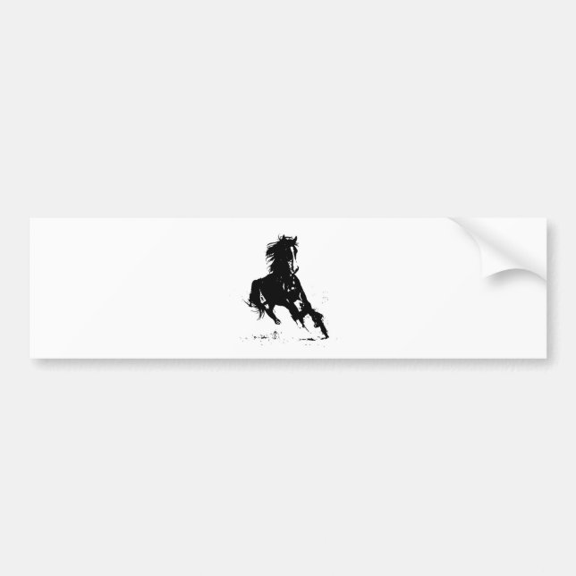 Autocollant De Voiture Silhouette du cheval (Devant)