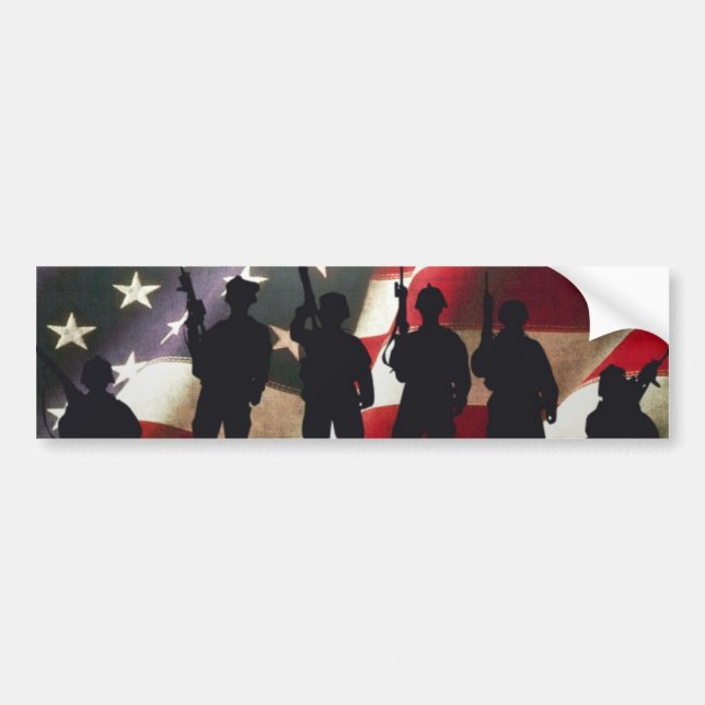 Autocollant De Voiture Silhouette militaire patriotique de soldat (Devant)